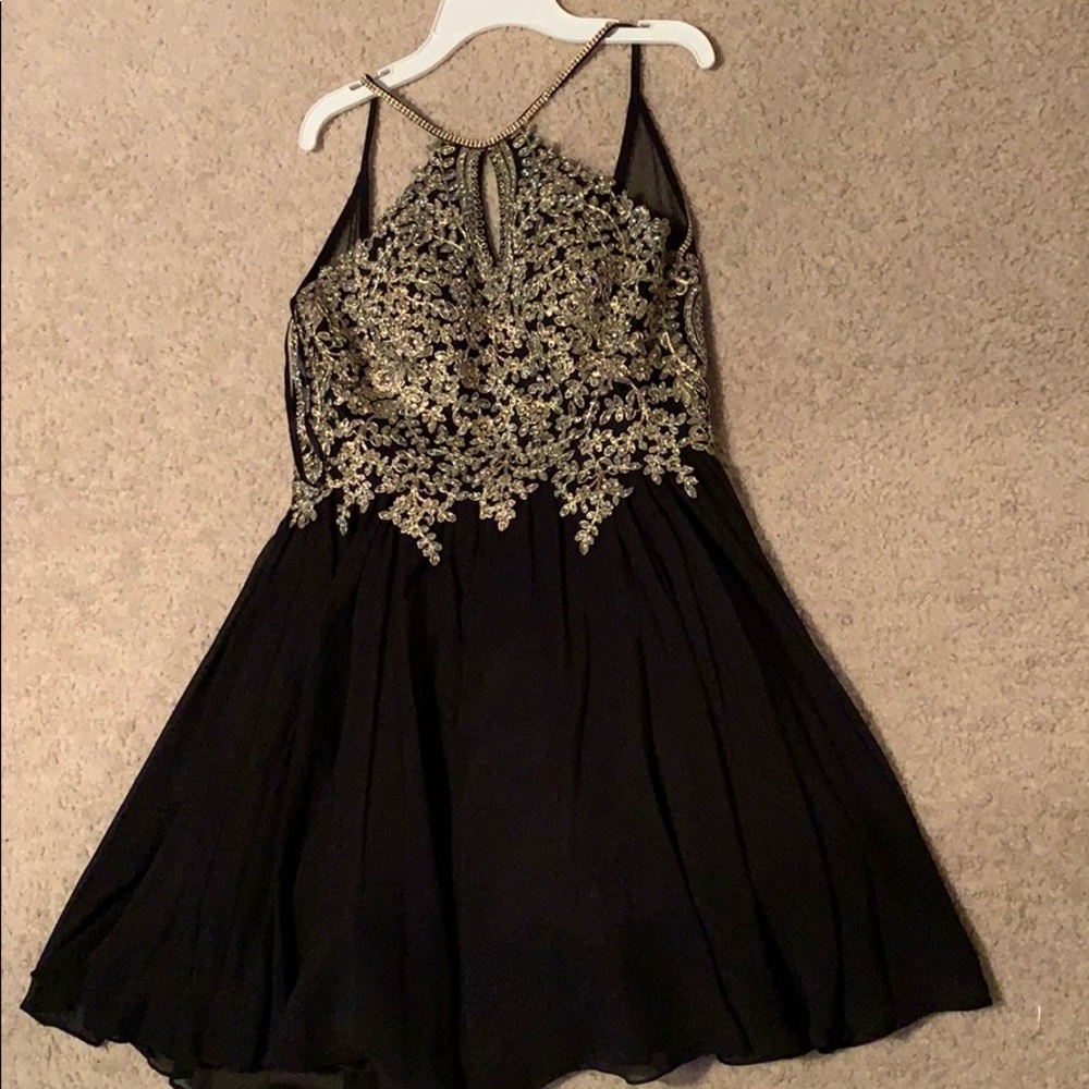 Black and gold dress